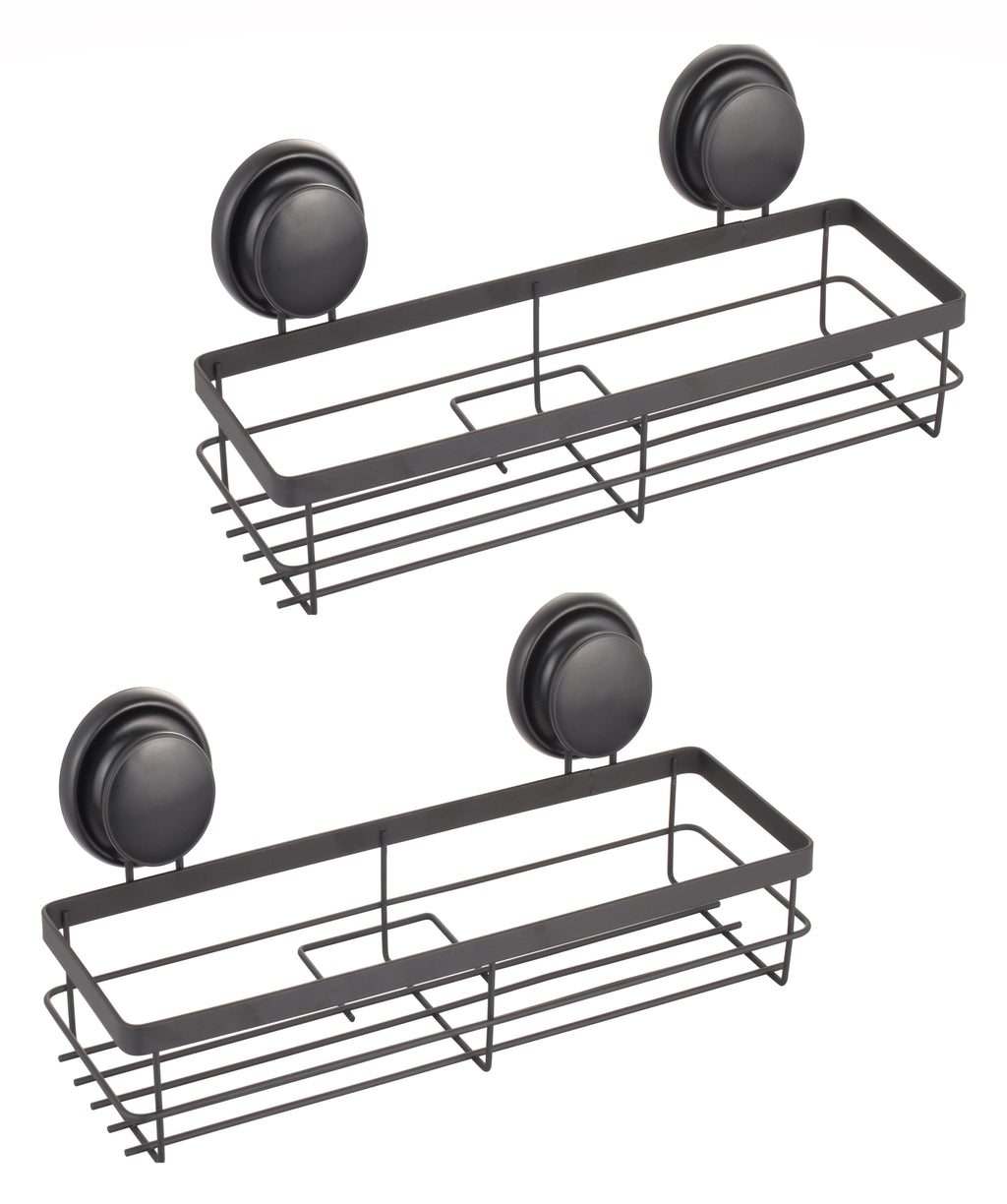 NNEDSZ 2 Pack Rectangular Corner Shower Caddy Shelf Basket Rack with Premium Vacuum Suction Cup No-Drilling for Bathroom and Kitchen