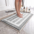 NNEDSZ Gray Stripes Absorbent Striped Bathroom Rug - Non-Slip Bath Mat for Bathroom, Toilet & Shower Room Entrance 60x90cm