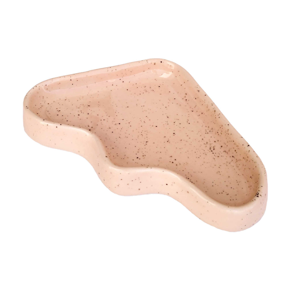 Ceramic Wave Trays - Speckled Peach - Triangle